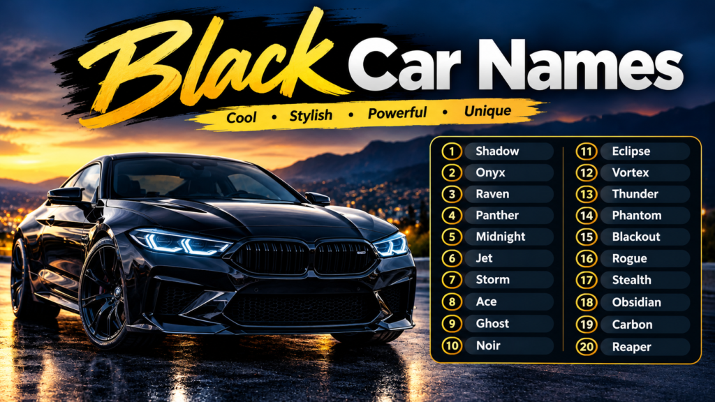 Stylish black car name ideas