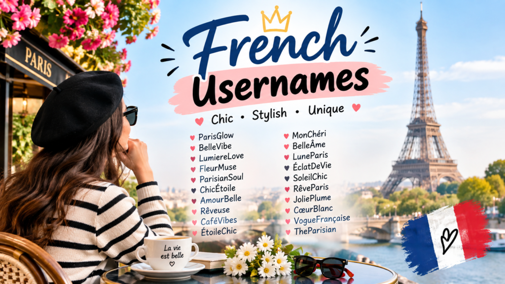 Chic French Usernames with Paris inspired profile name ideas