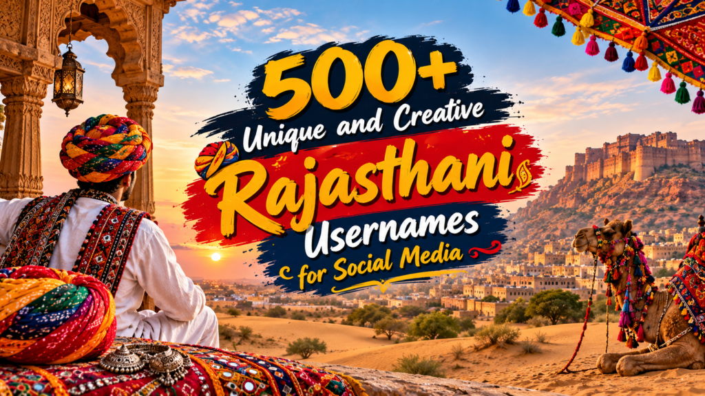 500+ Unique and Creative Rajasthani Usernames for Social Media 500+ Unique and Creative Rajasthani Usernames for Social Media