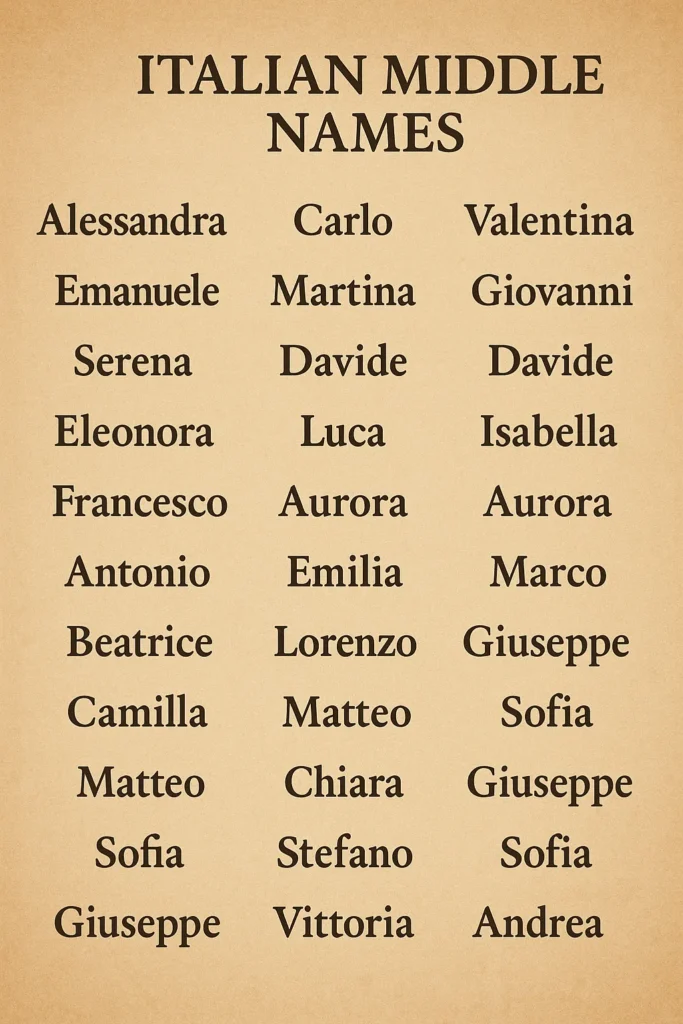 300+ Italian Middle Names for Boys and Girls