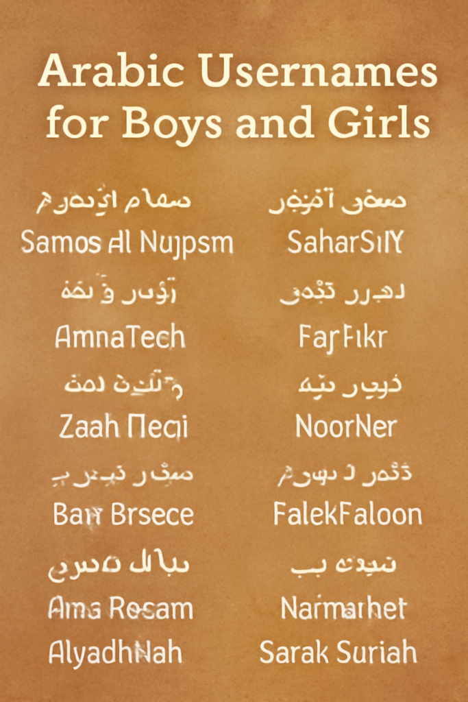 300+ Arabic Usernames for Boys and Girls 