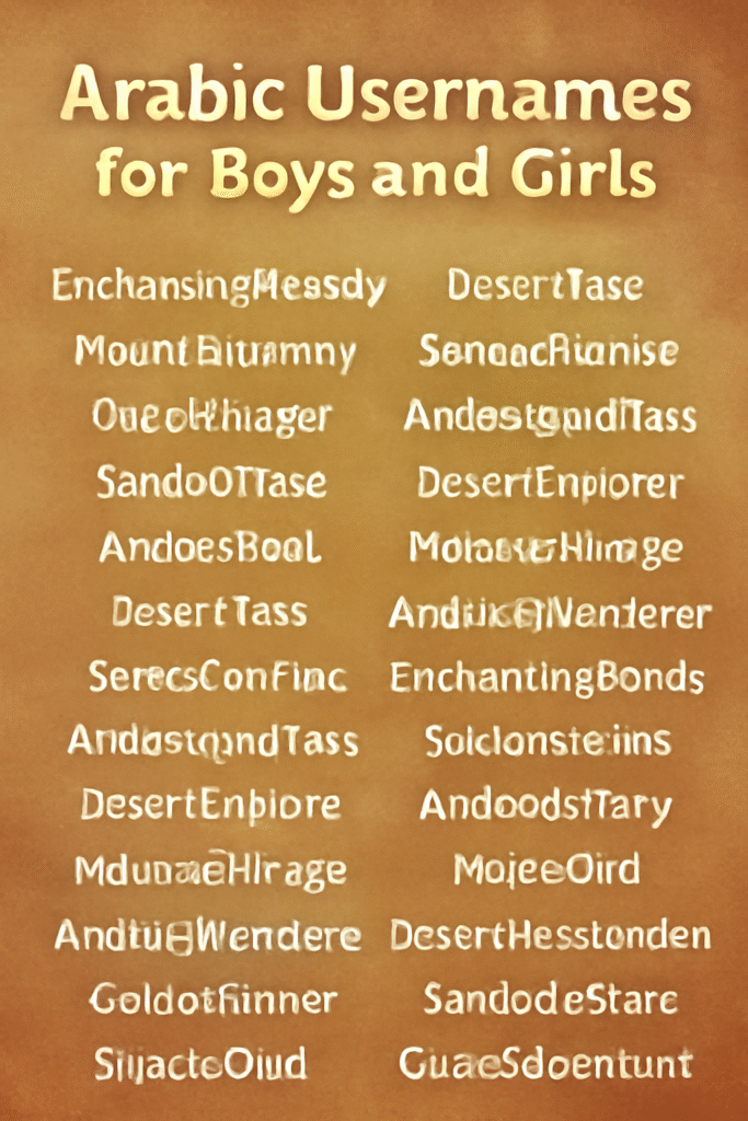 300+ Arabic Usernames for Boys and Girls 