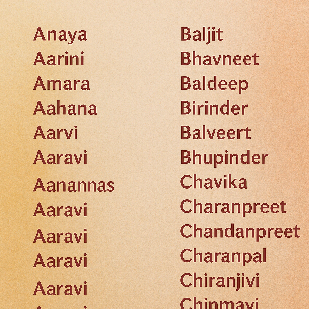 600+ Sikh Baby Girl Names a to z