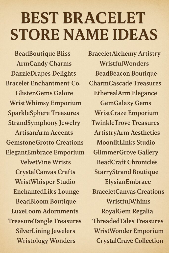 400+ Best Bracelet Store Name