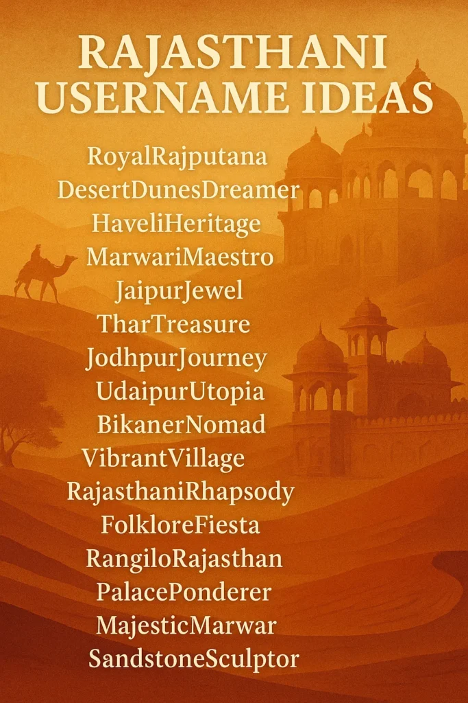 468+ Amazing Rajasthani Username Ideas