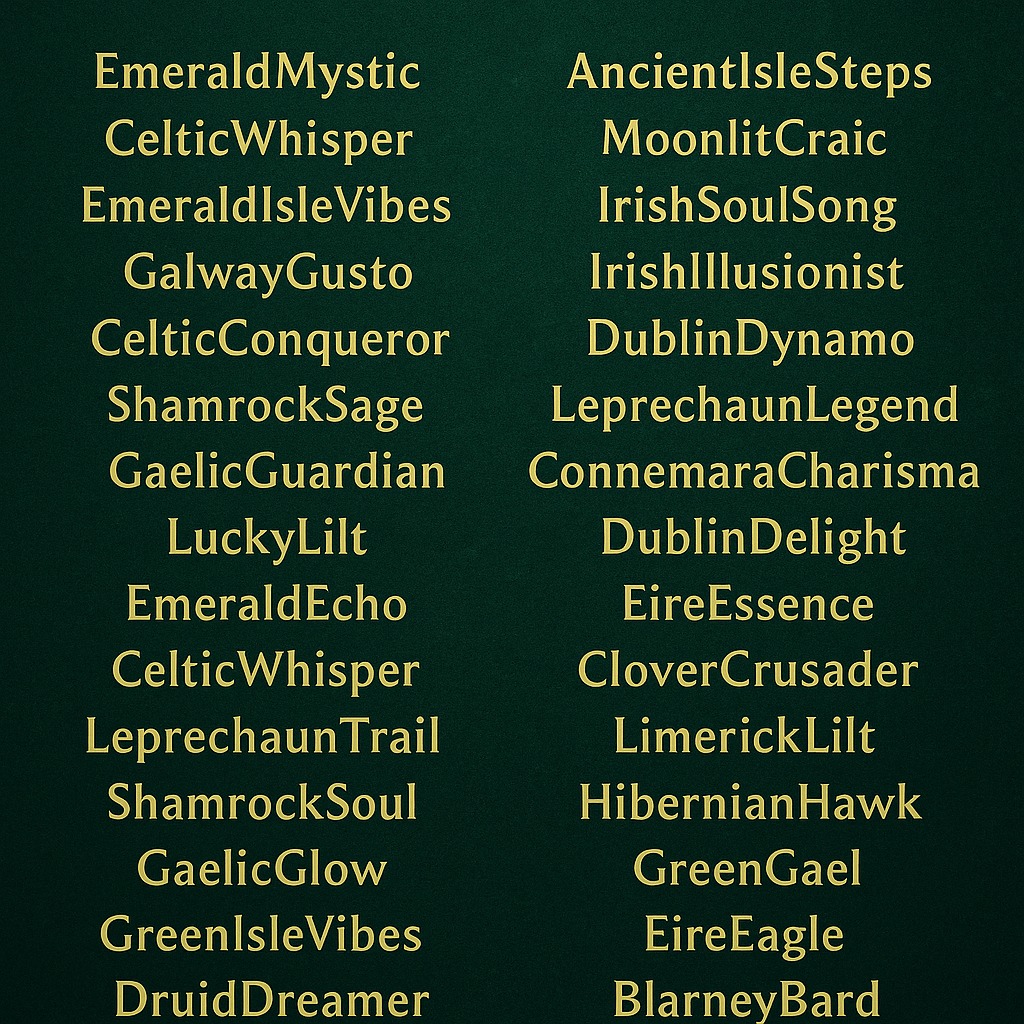 Discover 700+ Cool Irish Usernames (Myth & Legends) 2025