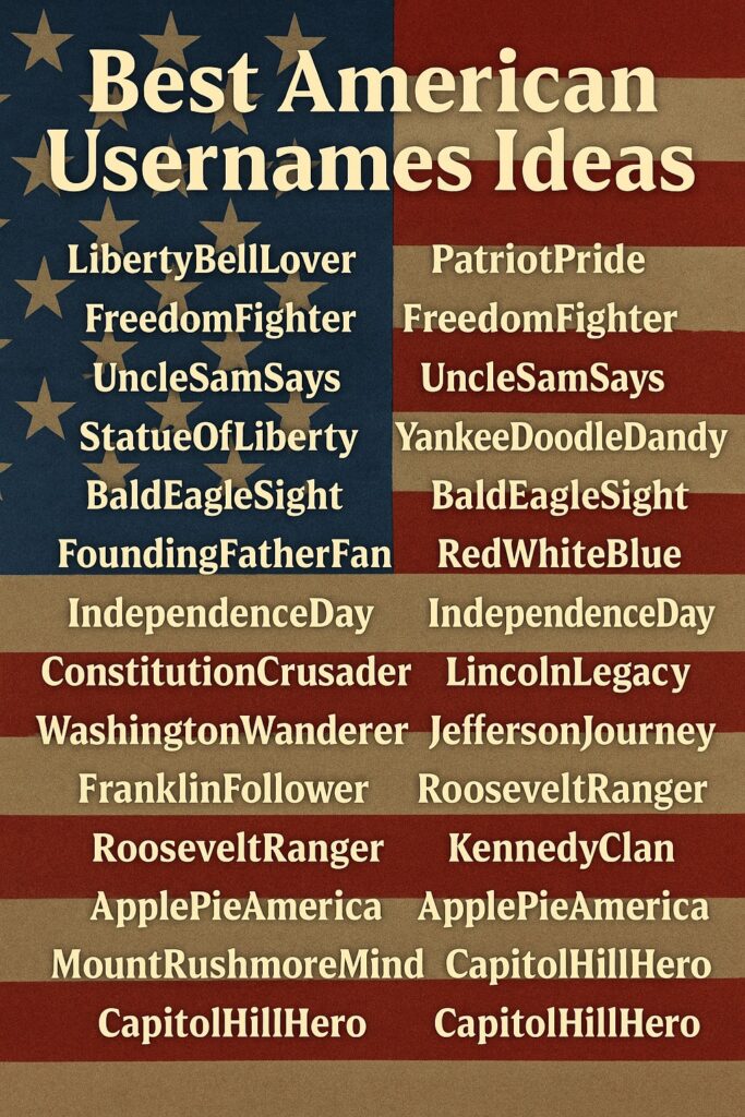 800+ Best American Usernames Ideas 2025