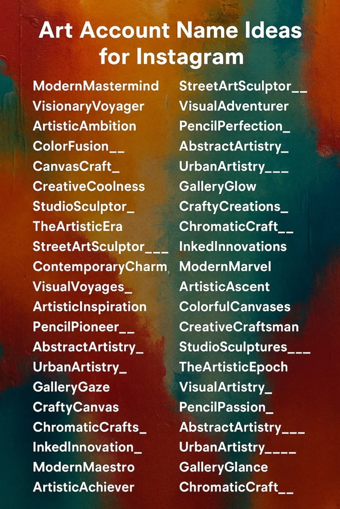 510+ Art Account name Ideas for Instagram