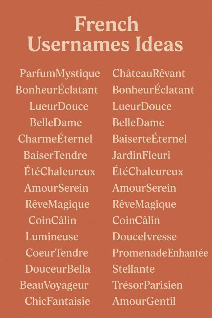 500+ French Usernames Ideas 2025