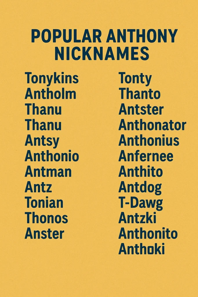 500+ Popular Anthony Nicknames
