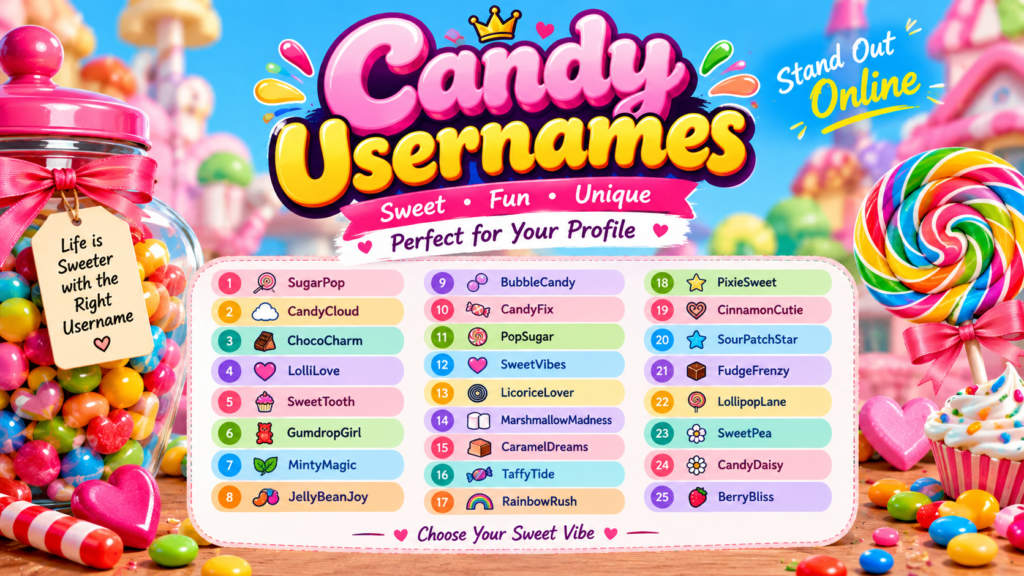 Candy Usernames for Sweet and Fun Profiles