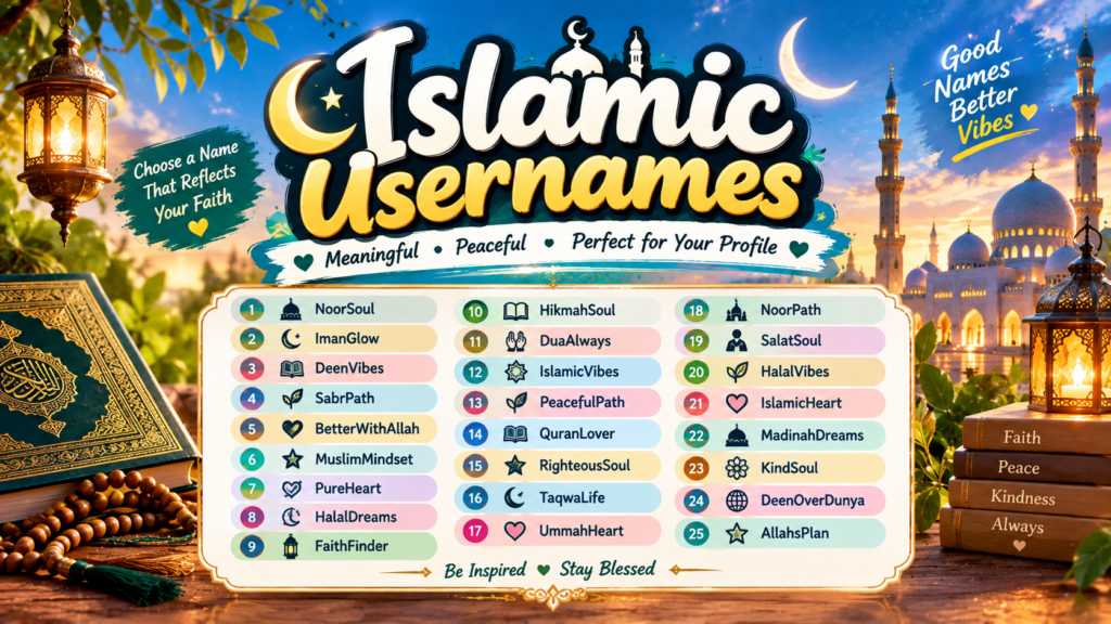 Islamic Usernames for Meaningful and Peaceful Profiles