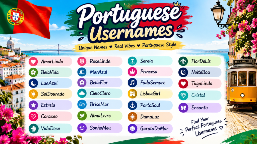 Portuguese usernames for social media profiles