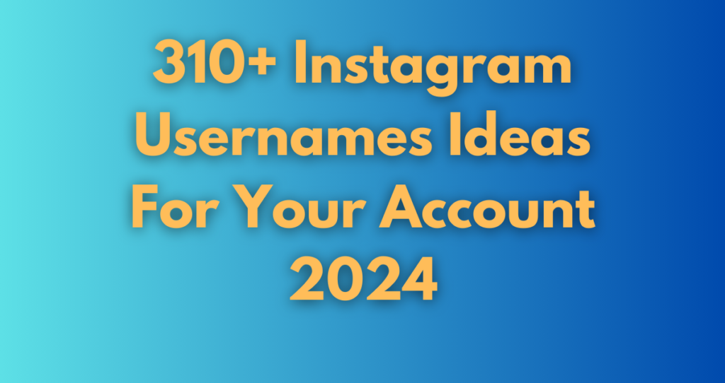 310+ Instagram Usernames Ideas For Your Account 2024