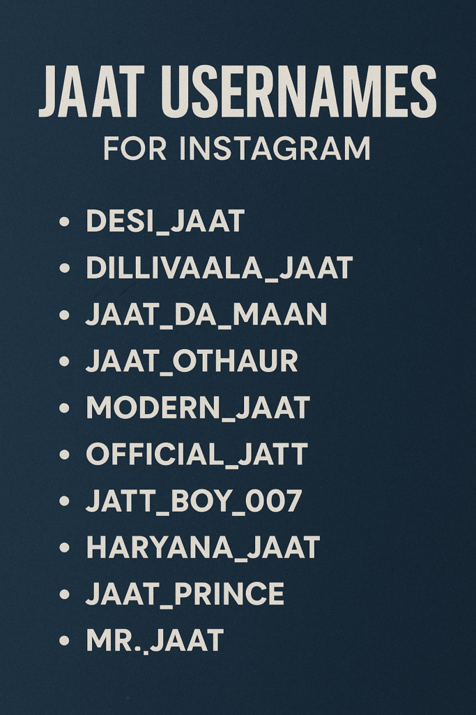 Jaat Usernames For Instagram