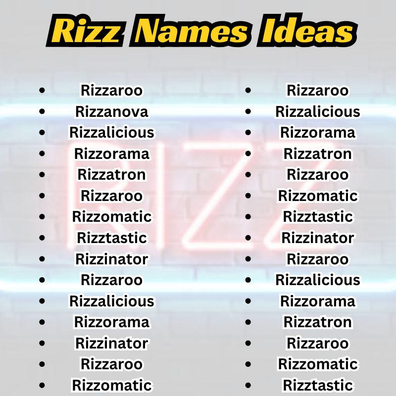 350+ Best List of Rizz Names Ideas (Funny, Good) 