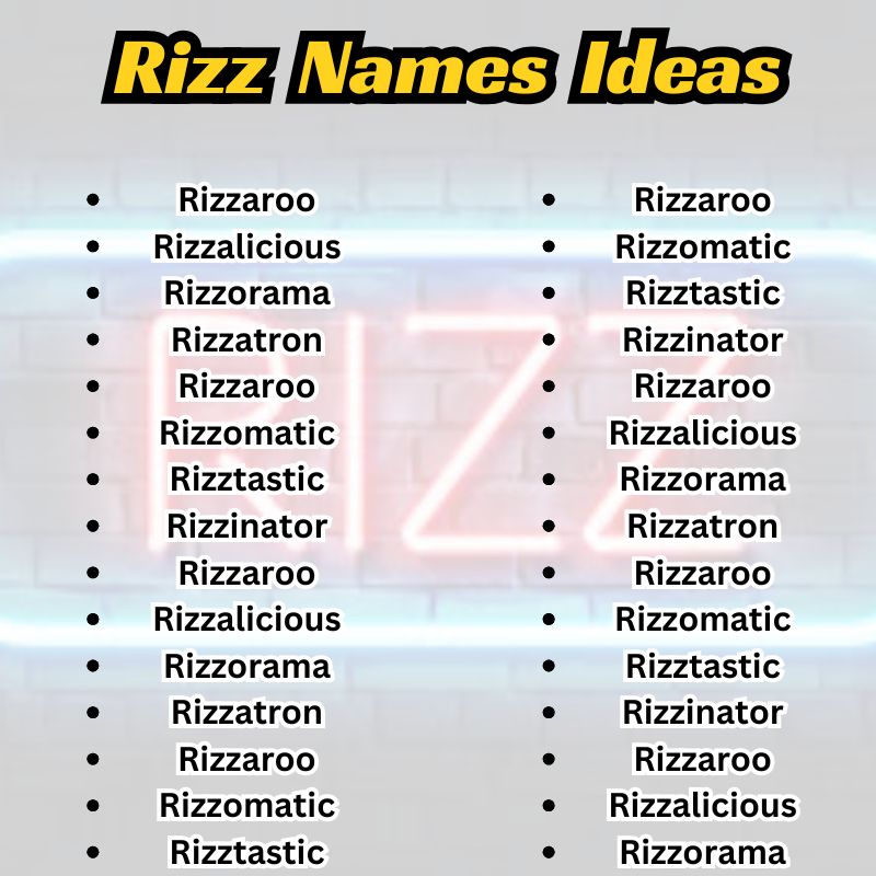 350+ Best List of Rizz Names Ideas (Funny, Good) 