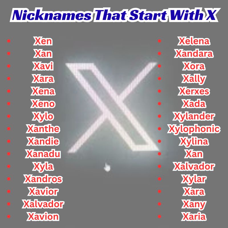 Unique and stylish nicknames starting with the letter X for modern users