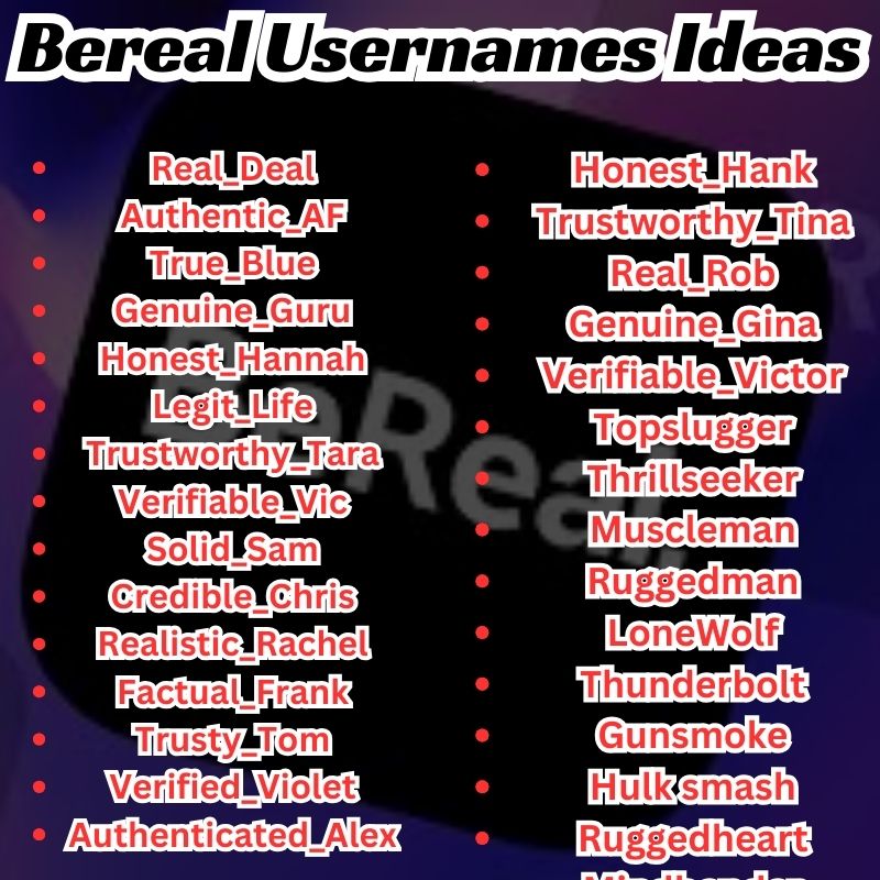 Best BeReal Usernames Ideas