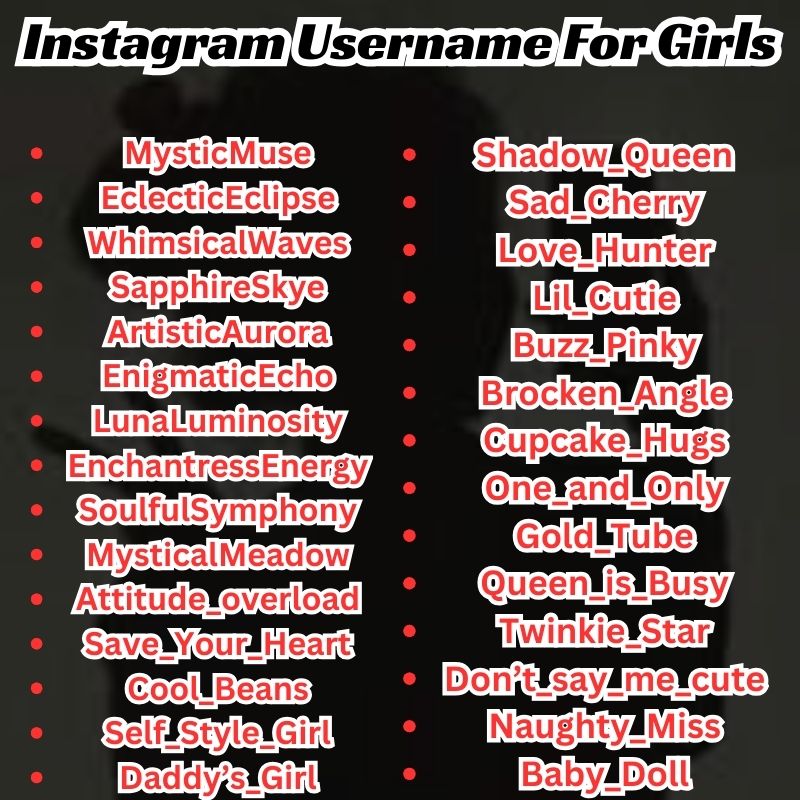Unique Username For Instagram For Girl