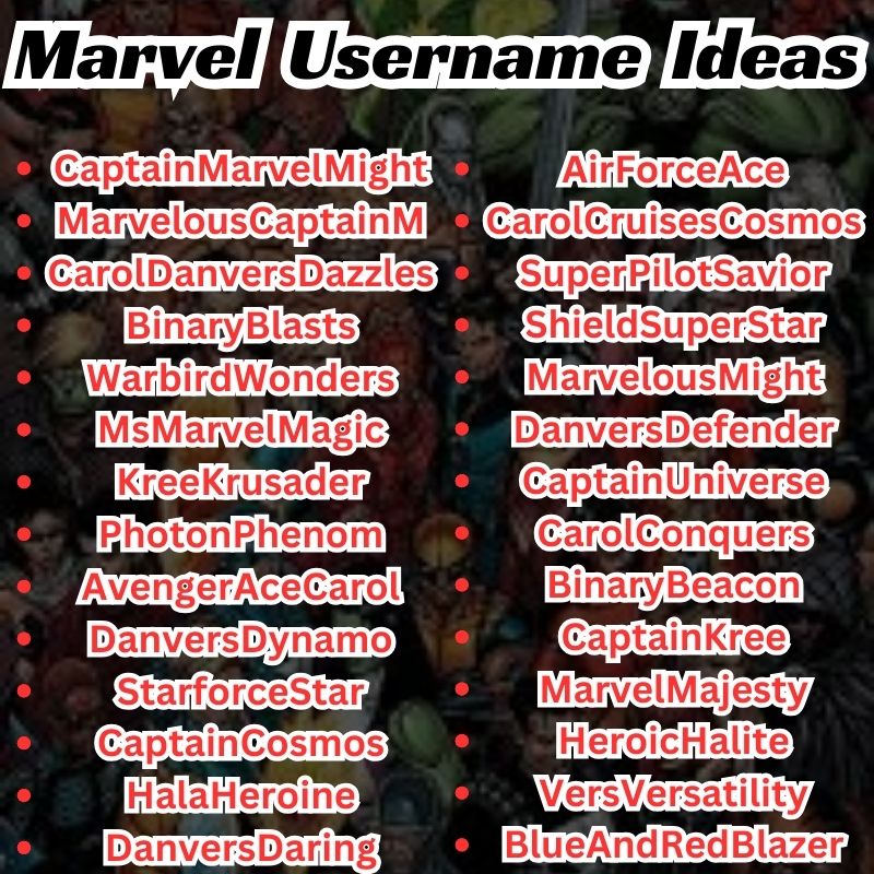 Captain Marvel Username Ideas