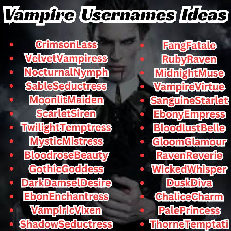 Vampire Girl Usernames Ideas