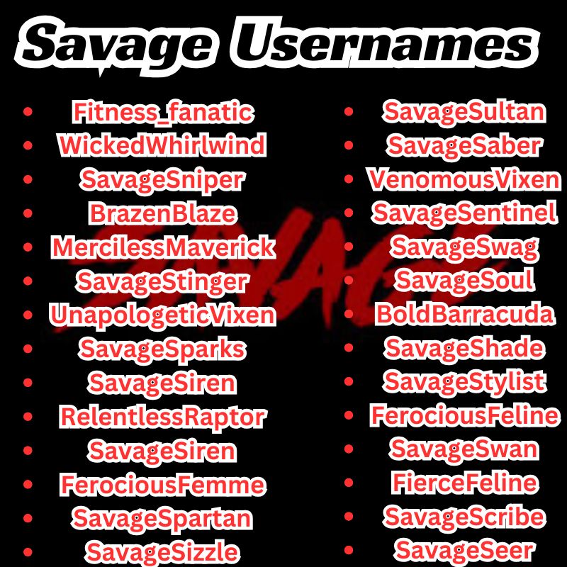 Best Savage Usernames For Instagram