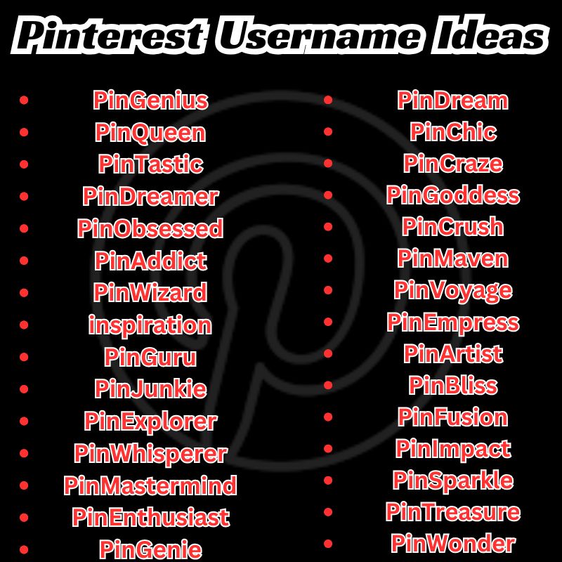 Best Pinterest Username Ideas