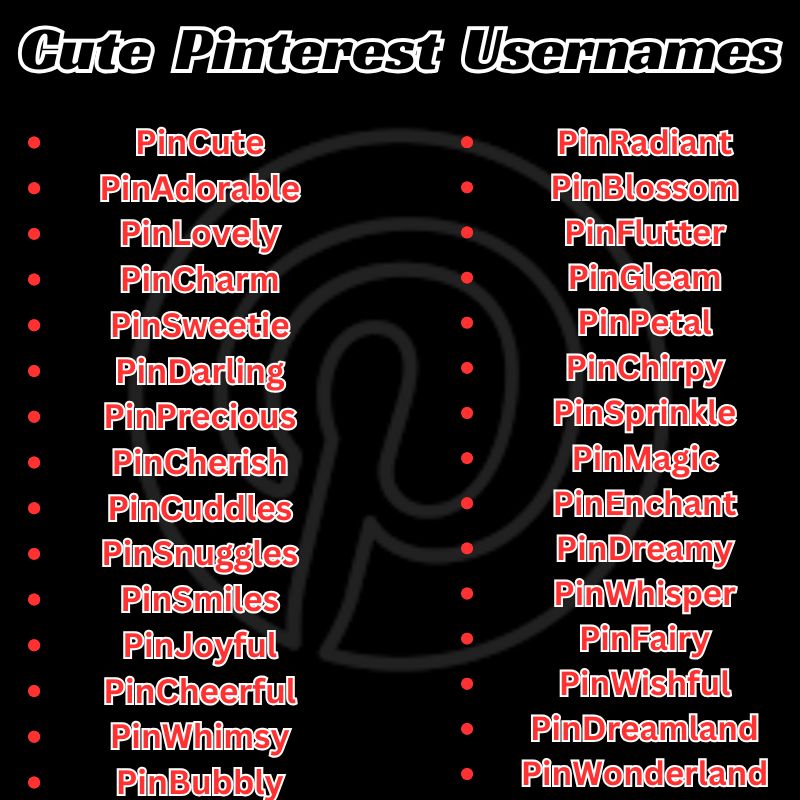Cute Pinterest Usernames