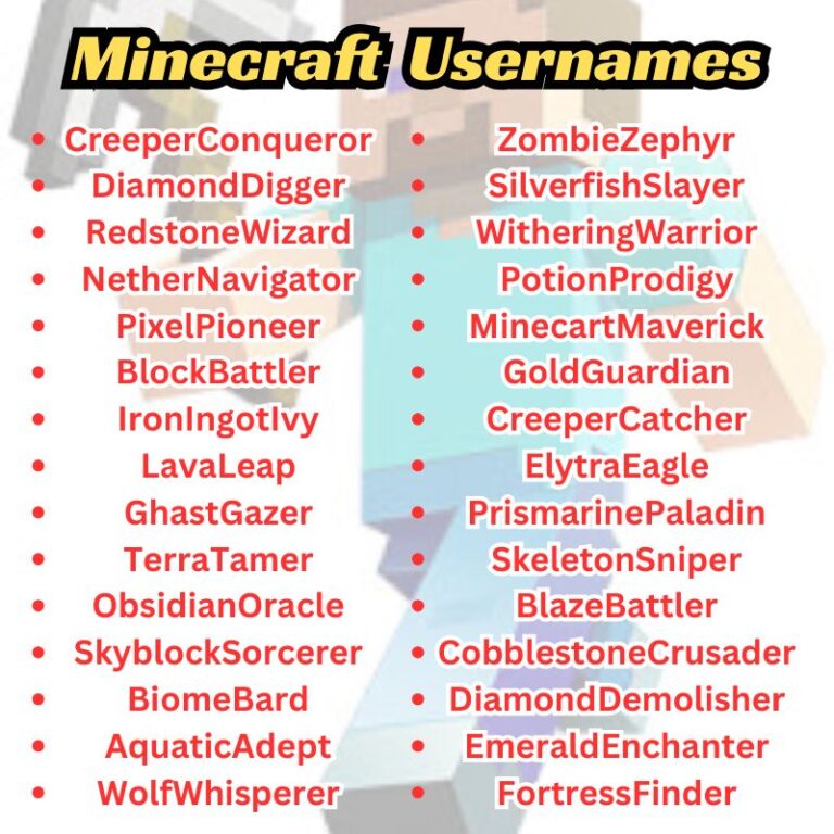 800+ Cool And Catchy Minecraft Usernames Ideas 2025 - Orange Dip