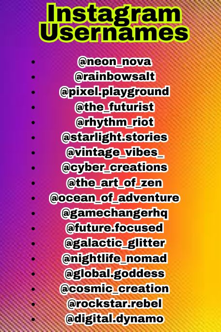 310+ Instagram Usernames Ideas For Your Account 
