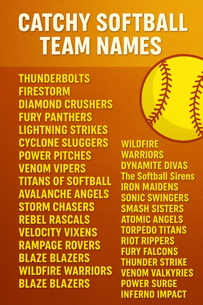 1100+ Catchy Softball Team Names Ideas for Boys & Girls