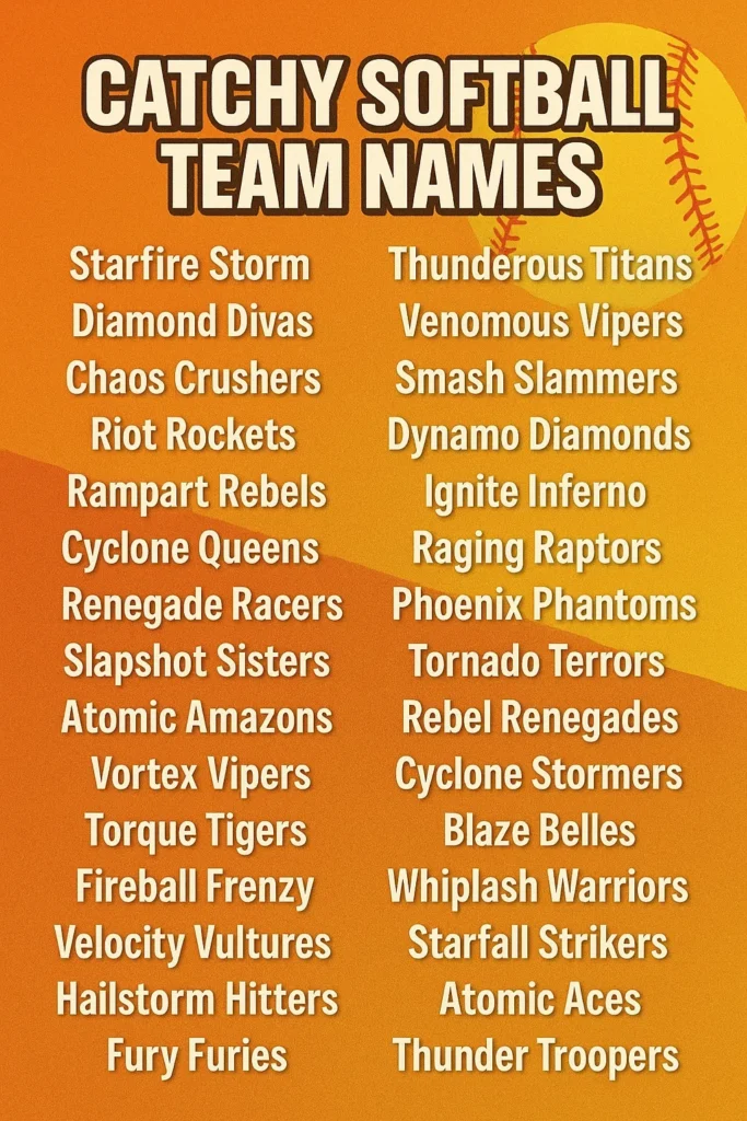 1100+ Catchy Softball Team Names Ideas for Boys & Girls
