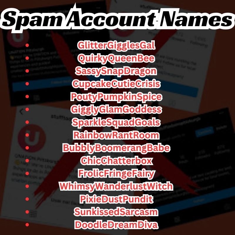 Funny spam account names for Instagram for girls