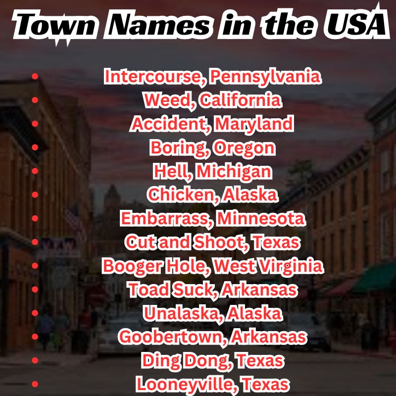 Funny Town Names in the USA