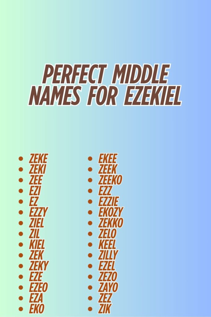 A happy couple reviewing a baby name list featuring middle names that pair well with Ezekiel