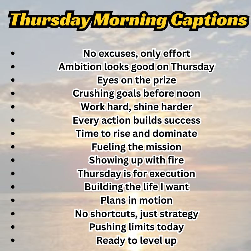 Social media post draft on a smartphone screen with Thursday hashtags and captions