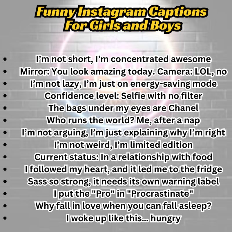 Girl laughing while reading a phone screen with funny Instagram captions.