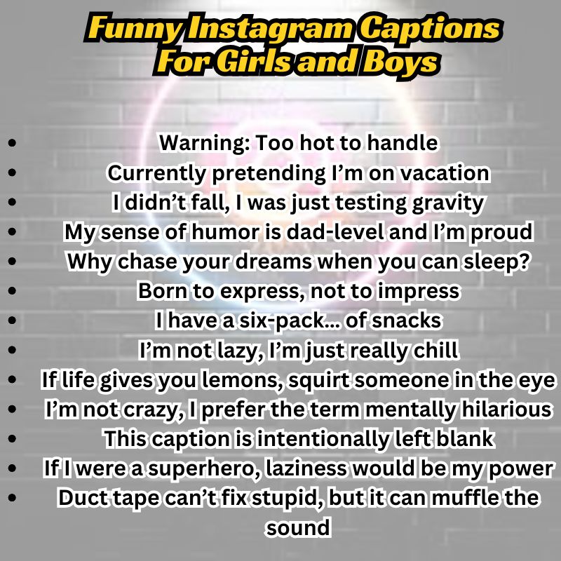 Screenshot of Instagram feed full of clever and funny post captions.