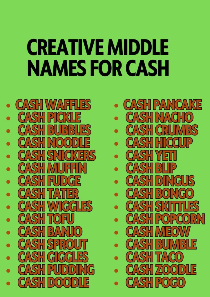 Creative middle name combinations that pair perfectly with the first name Cash