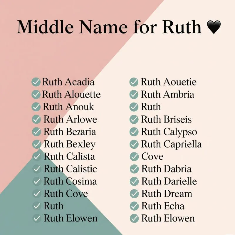 Elegant baby announcement card featuring the name Ruth paired with trendy middle names