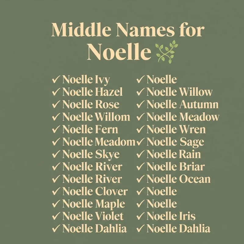 Charming visual of curated middle names for Noelle with a cozy, holiday vibe