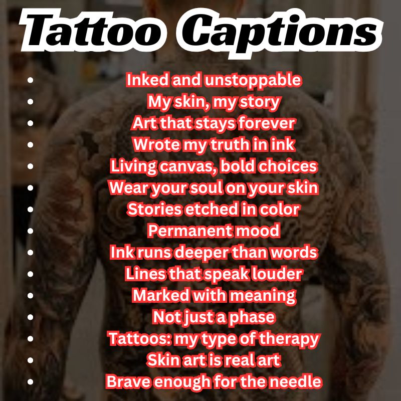 Unique tattoo captions list for every mood and ink style