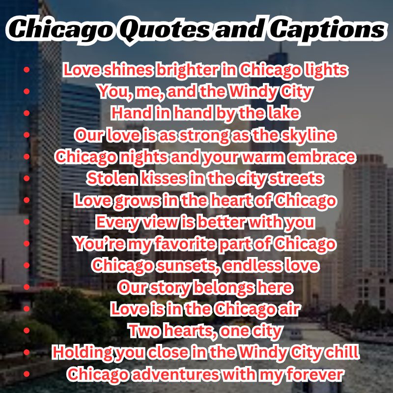 Instagram-ready Chicago quotes paired with urban city photos.