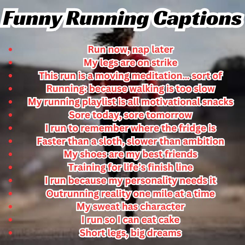Runner taking a selfie with a visible checklist of captions