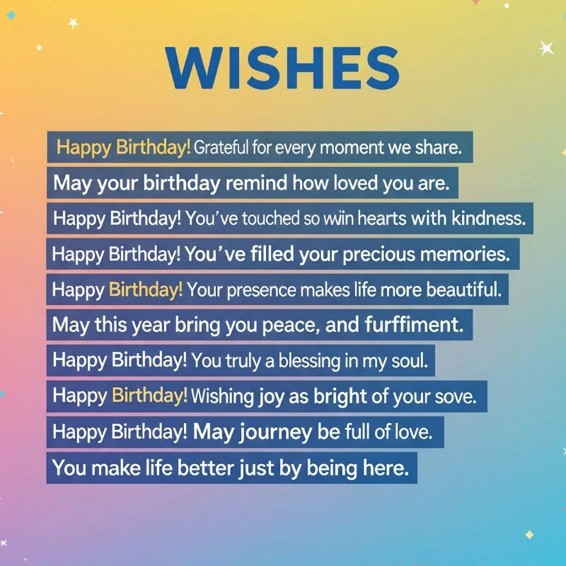 Festive birthday background with cake and candles paired with simple birthday messages