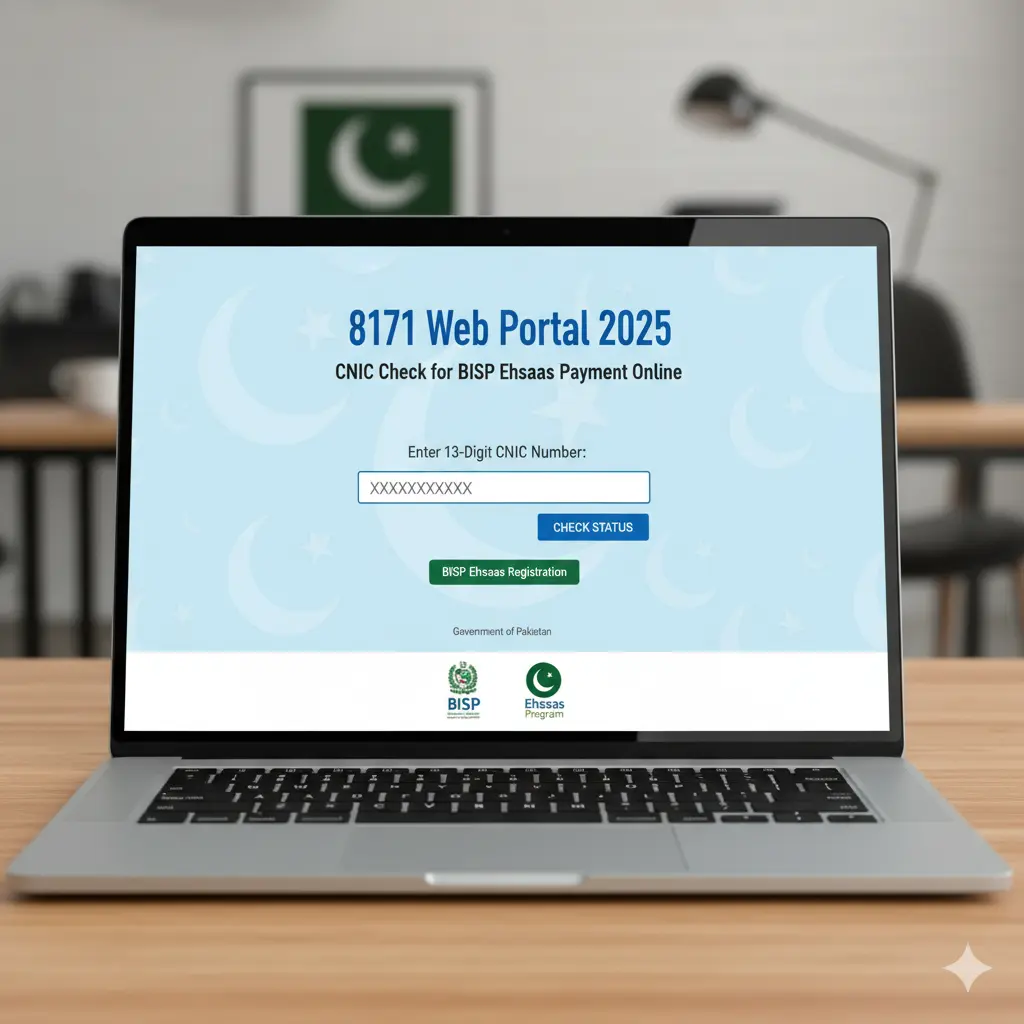 8171 Web Portal 2025 – Check BISP / Ehsaas Payment by CNIC 8171 Web Portal 2025 CNIC check for BISP Ehsaas payment online.