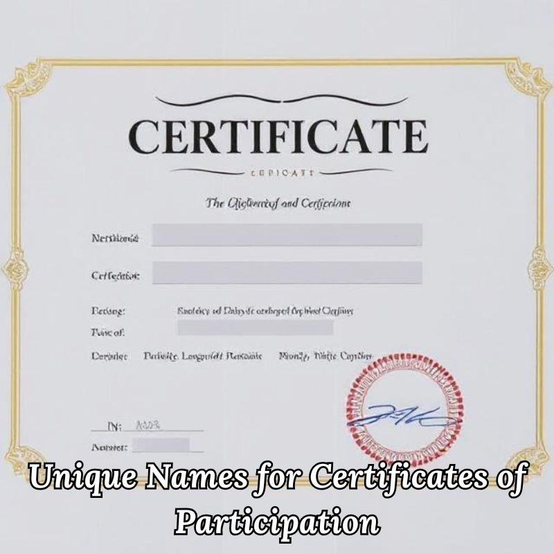 Unique Names for Certificates of Participation