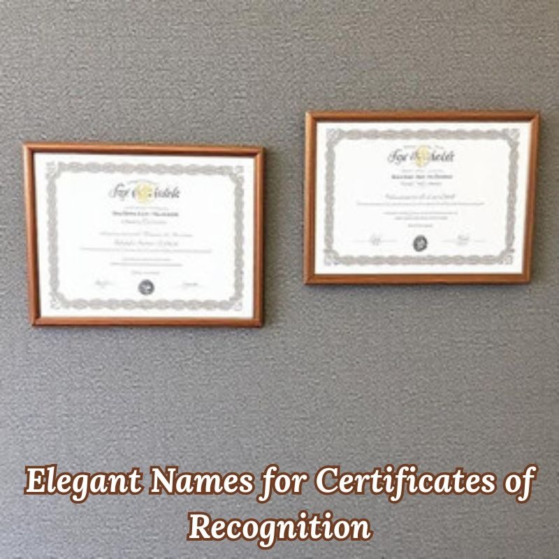 Elegant Names for Certificates of Recognition