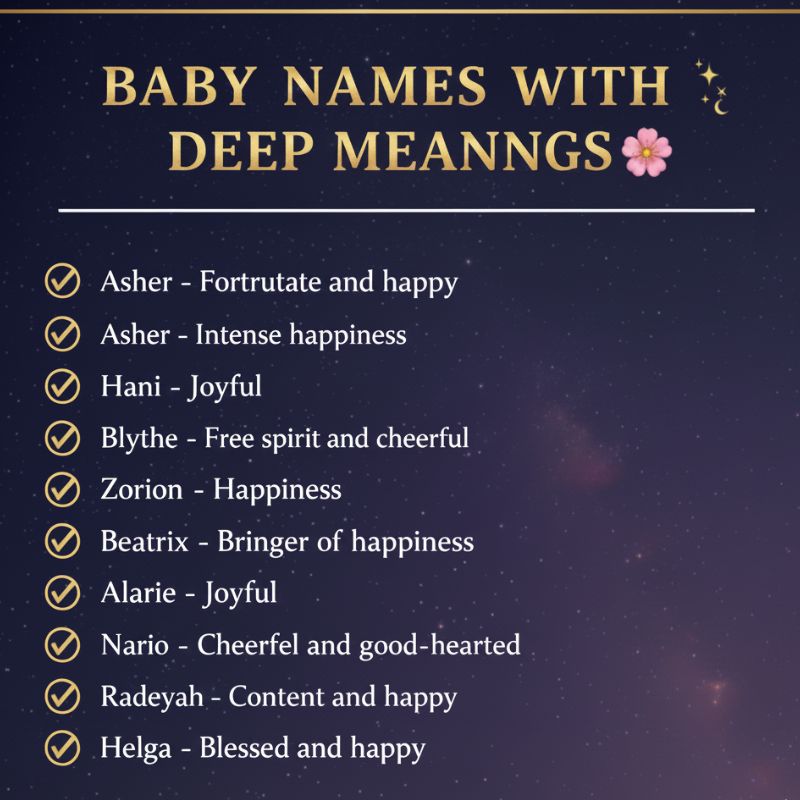 Elegant flat-lay showing baby names with deep meanings written in calligraphy